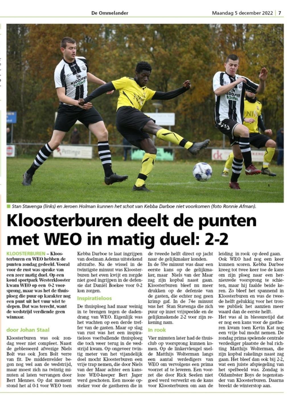Verslag Kloosterburen 1-WEO 1