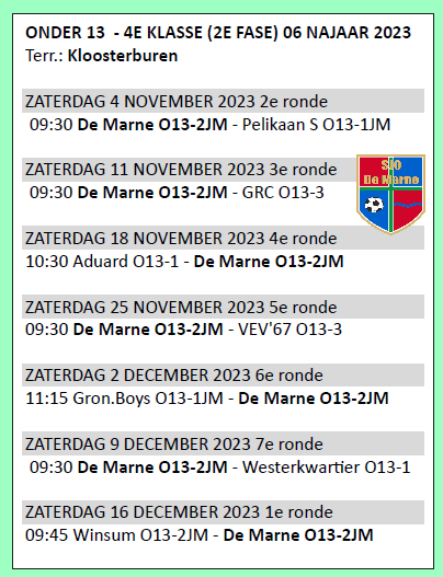 Programma O13-2JM (Kloosterburen)