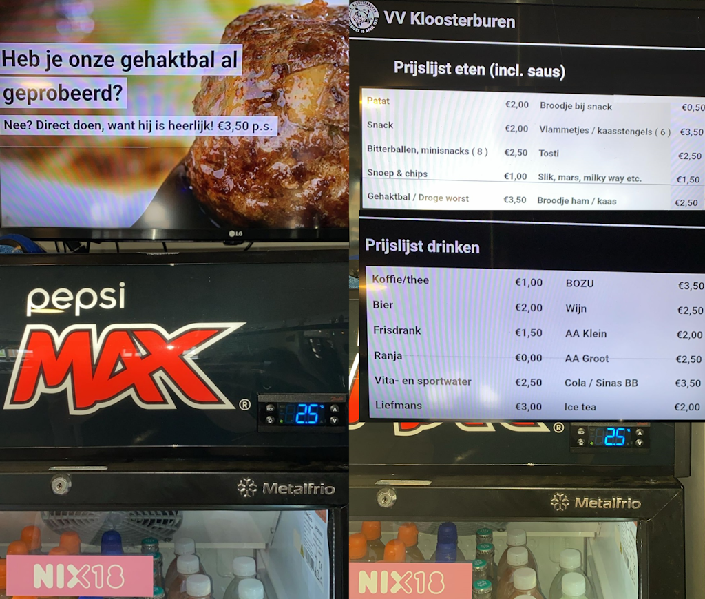 Consumptieprijslijst Kantine